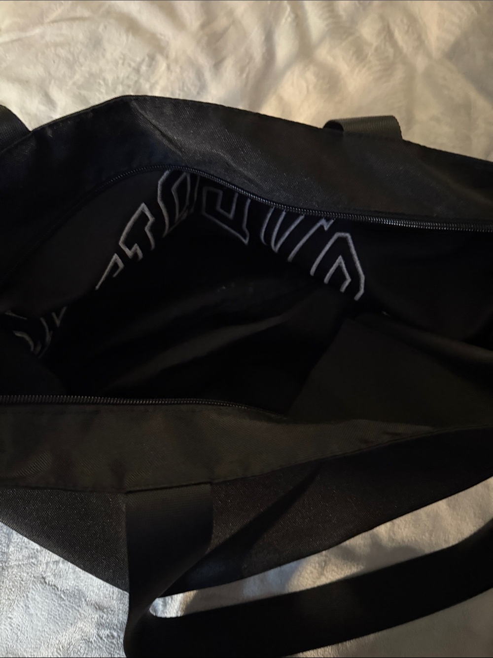 Victoria’s Secret PINK LOVE PINK Tote Bag Black Plaid Logo - Picture 7 of 7